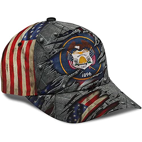 494 Baseball Mütze Utah-Us-Flagge Freizeit Basecap Sport Golf Hüte Casual Baseball Kappe Für Running, Reisen, Golf von 494