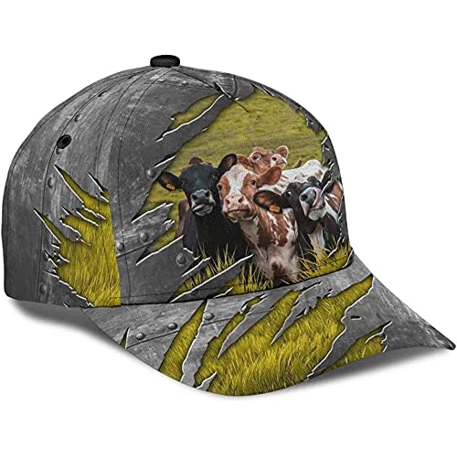 494 Freizeit Basecap Kuh-Hintergrund Golf Hüte Baumwolle Baseball Cap Verstellbare Baseballkappe Für Auf Reisen, Damen, Herren von 494