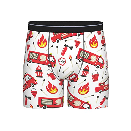 494 Unterwäsche Herren Thema Feuerwehr Herren Retroshorts Mikrofaser Boxershorts Für Männer Bunte Men Retroshorts Für Liebhaber, Ehemann, Geschenk XL von 494