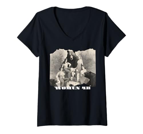 Damen Funny Women for Bears 4B Movement Feminist Empowering Art T-Shirt mit V-Ausschnitt Damen Funny Women for Bears 4B Movement Feminist Empowering Art T-Shirt mit V-Ausschnitt von 4B Movement Funny Women for Bears Empowering Art