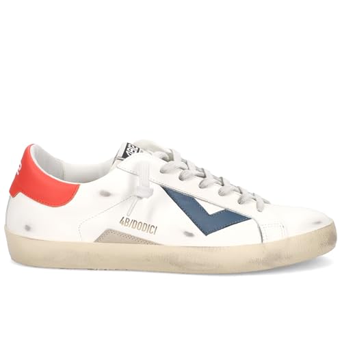 Sneaker uomo 4B12 in pelle bianco/avio US25QB03 SUPRIME-U201 45 von 4B12