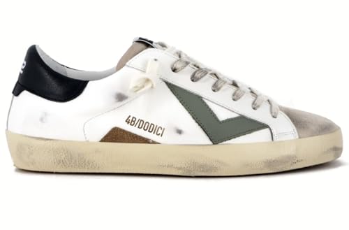 Sneaker uomo 4B12 in pelle bianco/salvia US25QB04 SUPRIME-U203 44 von 4B12