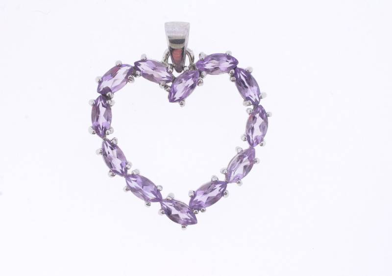 Amethyst Marquis Herz Anhänger Mit Kette Amethyst Marquis Herz Anhänger Mit Kette von 4DloveofJewelry14