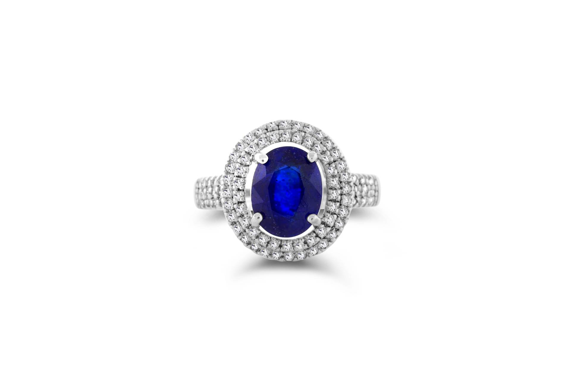 Reprice - Sterling Silber Kanchanaburi Saphir Und Weißer Zirkon Ring Größe 7 Reprice - Sterling Silber Kanchanaburi Saphir Und Weißer Zirkon Ring Größe 7 von 4DloveofJewelry14