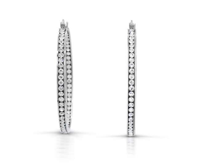 Weiße Oder Rose Getönte Edelstahl in Und Out Kristalle Creolen Weiße Oder Rose Getönte Edelstahl in Und Out Kristalle Creolen von 4DloveofJewelry14