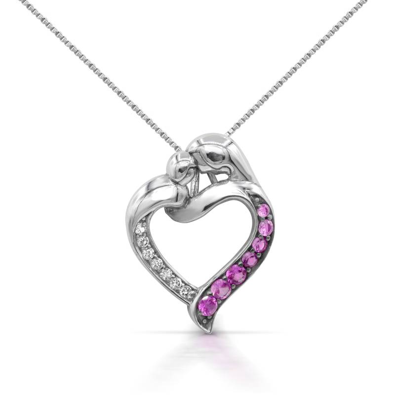 sterling Silber 925 Erstellt Rosa Saphir Halskette Mit Kette sterling Silber 925 Erstellt Rosa Saphir Halskette Mit Kette von 4DloveofJewelry14