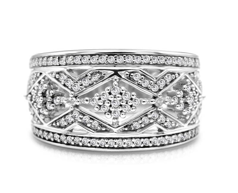 sterling Silber Diamant 3/8Ct Bandring - Größe 7 von 4DloveofJewelry14