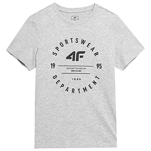 4F JUNIOR Jungen T-Shirt M294 Tshirt, Grau (Cold Light Grey Melange), 128 cm von 4F JUNIOR