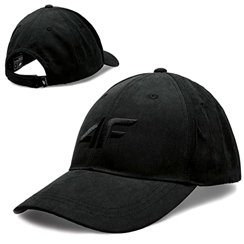 4F Baseball Cap Kappe Damen Baseball Cap Sport Mütze Hut Baumwolle Schirmkappe (S, Schwarz) von 4F