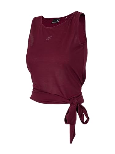 4F Damen Sport Tank Top Locker Leicht Yoga Shirt Jogging Fitness Tanktops Oberteile, Burgundia 3XL von 4F