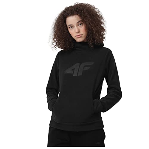 4F Damen Sweatshirt-Jacke Polar Fleece Zip Hoodie Frauen schwarz XS von 4F