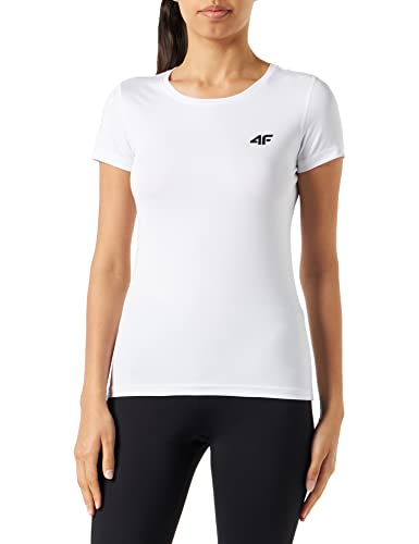 4F Damen Women's Functional T-Shirt Tsdf352 Tshirt FNK, weiß, Large von 4F
