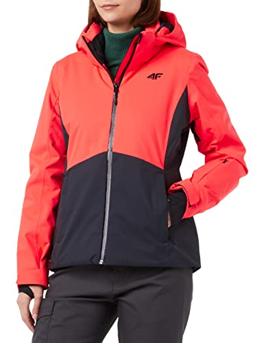 4F Damen Women's Ski Jacket Kudn010 Jeans, Red Neon, 38 von 4F