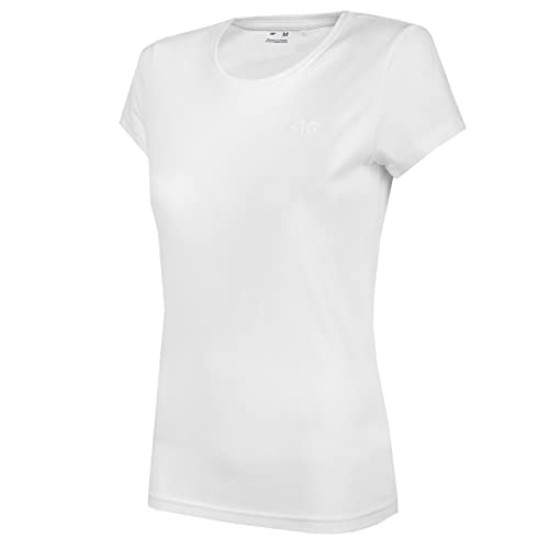 4F Damen Women's TSD350 T-Shirt, White, XL von 4F