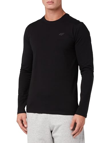 4F Herren Langarm M155 t-Shirt, Tiefschwarz, L von 4F