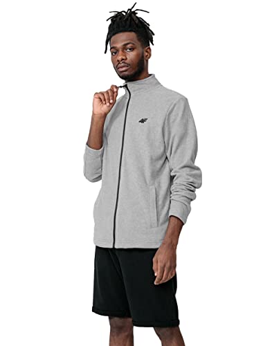 4F Herren M052 Fleece, Grau (Cold Light Grey Melange), Large von 4F