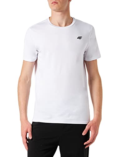 4F Herren Men's Functional T-Shirt Tsmf351 Tshirt FNK, weiß, XXL von 4F