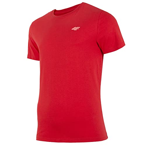 4F Herren Men's TSM352 T-Shirt, Red, S von 4F