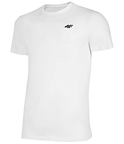 4F Herren Men's TSM352 T-Shirt, White, S von 4F