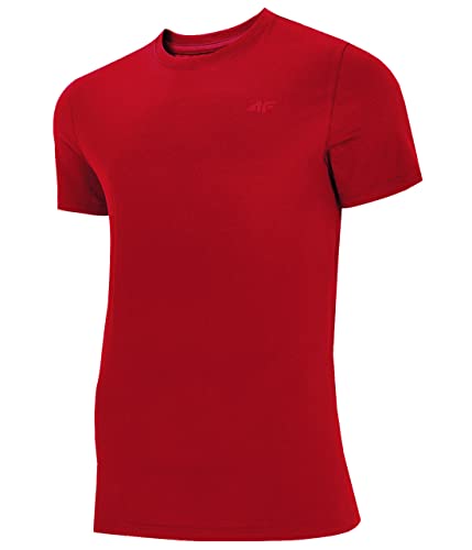 4F Herren Sportstyle T-Shirt L22 TSM352 Logo sportliches aus superweichem Stoff 100% Baumwolle (M, Rot) von 4F