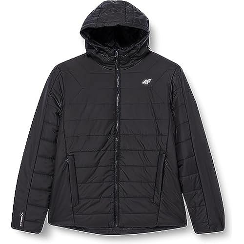 4F Herren Steppjacke Daunejacke Funktionsjacke Sportjacke Jacke mit Reißverschluss Taschen Primaloft® Black Eco schwarz XXL von 4F