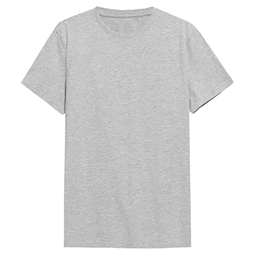 4F Herren T-Shirt M536 Tshirt, Grau (Cold Light Grey Melange), 56 von 4F