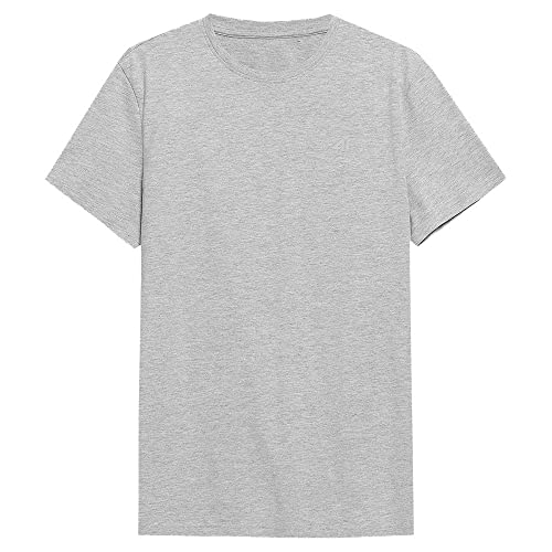4F Herren T-Shirt M536 Tshirt, Grau (Cold Light Grey Melange), XXL von 4F