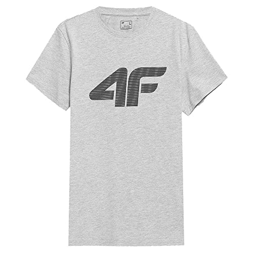 4F Herren T-Shirt M537 Tshirt, Grau (Cold Light Grey Melange), XL von 4F