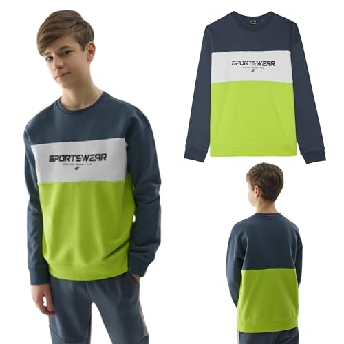 4F JUNIOR Jungen M0923 Sweatshirt, Zitrone Neon, 140 cm von 4F