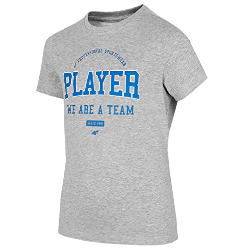 4F Jungen Boy's JTSM007 T-Shirt, Cold Light Grey Melange, 146 von 4F