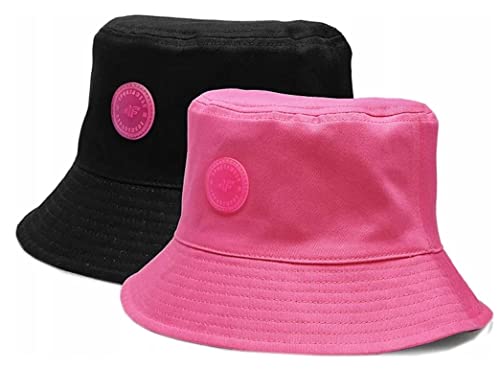 4F Kinder Sonnenhut Schirmmütze Bucket Hat Fischerhut Strandhut Sommerhut (Rosa-Schwarz) von 4F