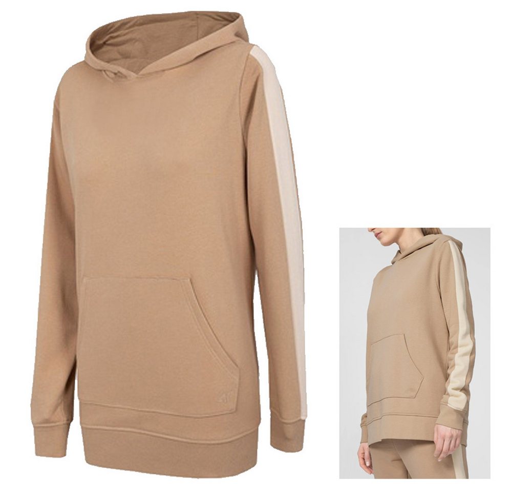 4F Langarmshirt 4F - Damen Hoodie Pullover Sweatshirt, braun beige von 4F