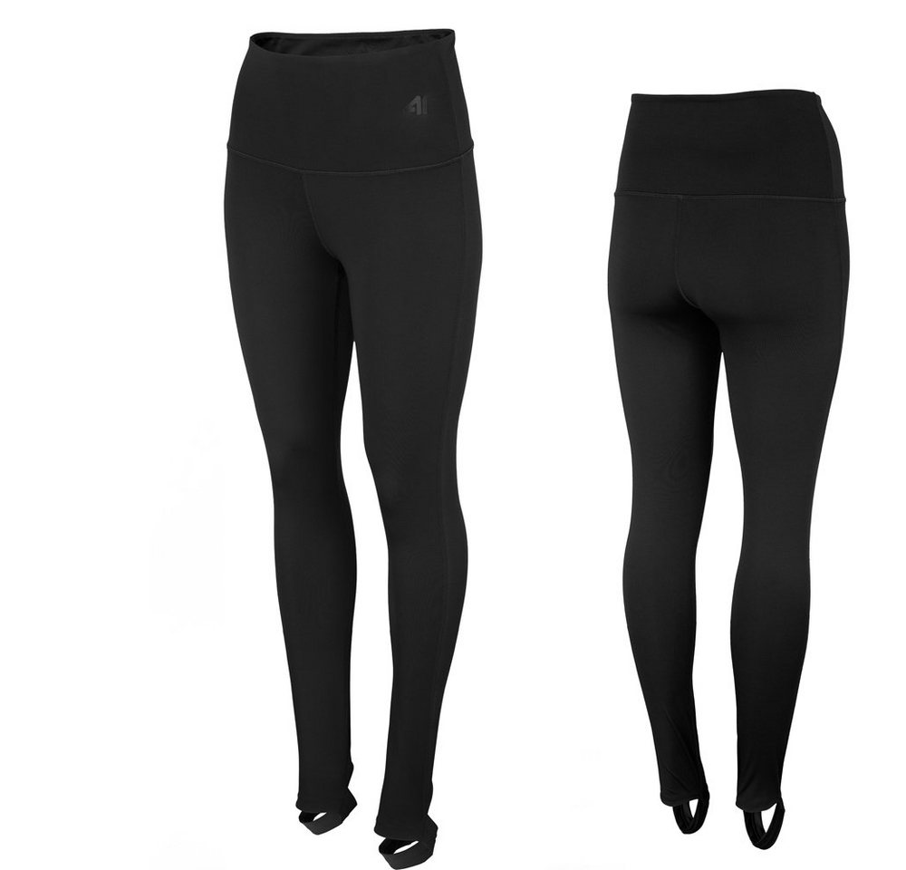 4F Leggings 4F - Damen Sport Leggings Yoga Hose mit Fußschleifen, schwarz von 4F