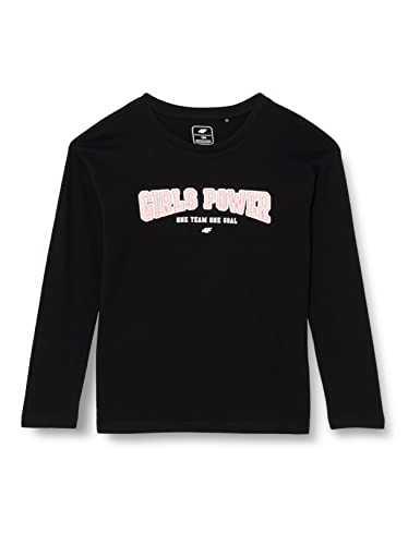 4F Mädchen Girl's Jtsdl002 Longsleeve, Tiefschwarz, 134 cm von 4F