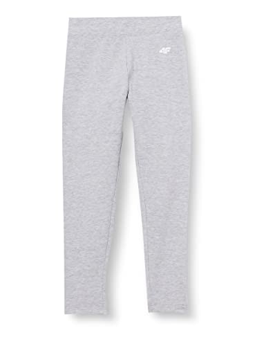 4F Mädchen Girl's Leggings Jleg001 Tights, Grau (Cold Light Grey Melange), 152 cm von 4F