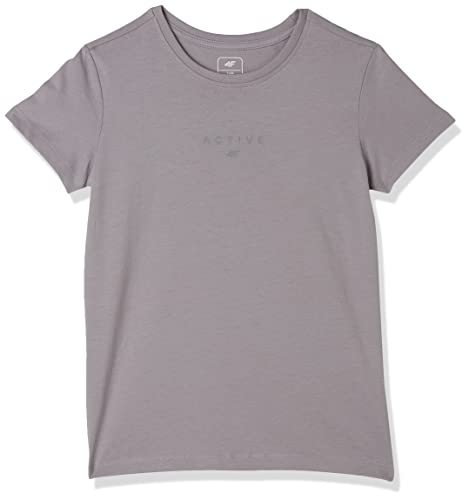 4F Mädchen Girl's T-Shirt Jtsd002 Tshirt, Cold Light Grey, 134 cm von 4F