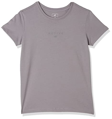 4F Mädchen Girl's T-Shirt Jtsd002 Tshirt, Cold Light Grey, 146 cm von 4F