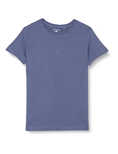 4F Mädchen Girl's T-Shirt Jtsd002 Tshirt, Jeansblau, 128 cm von 4F