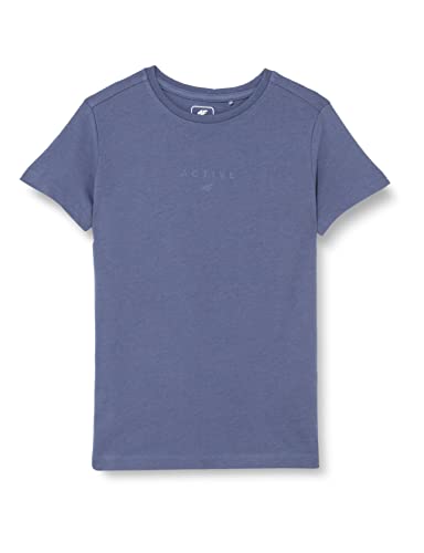 4F Mädchen Girl's T-Shirt Jtsd002 Tshirt, Jeansblau, 146 cm von 4F