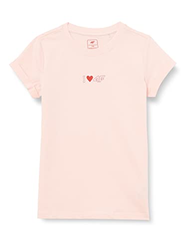 4F Mädchen Girl's T-Shirt Jtsd005 Tshirt, Helles Pink, 146 cm von 4F