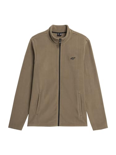 4F Regular Fit Fleecejacke mit Stehkragen für Herren beige S von 4F