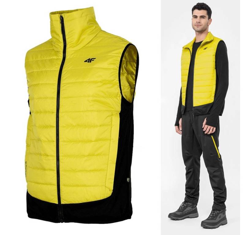 4F Steppjacke 4F - Herren Weste mit Primaloft Black Eco Futter von 4F