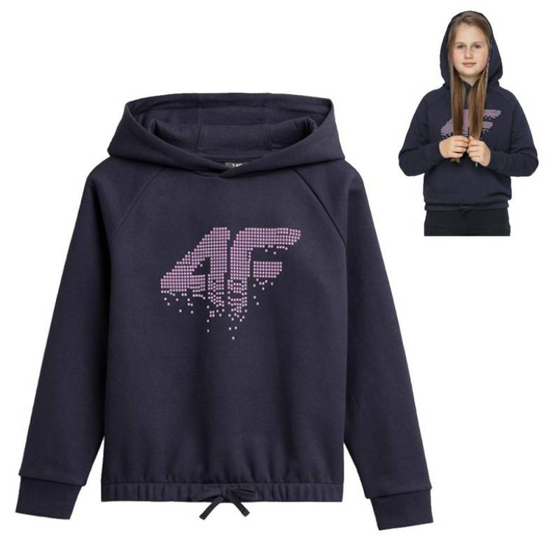 4F T-Shirt 4F - Kinder Hoodie Sweatshirt mit Kapuze Pullover JBLD004 navy von 4F