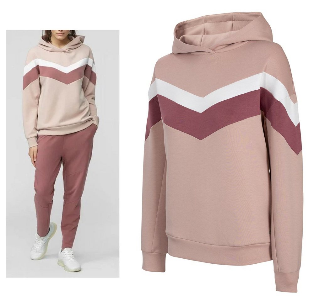 4F Trekkingjacke 4F - Damen Sweatpullover - dicker Hoodie, weiß rose von 4F