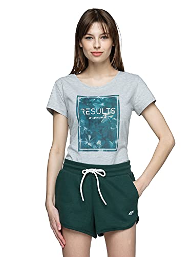 4F Damen Scarlett T-Shirt, Cold Light Grey Melange, M von 4F