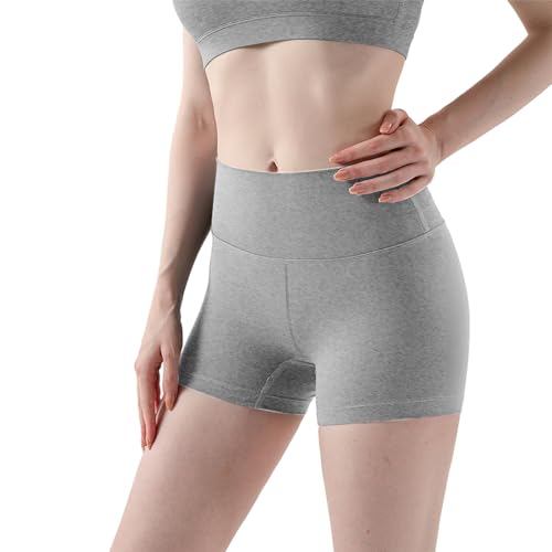 4How Sport Shorts Tights Damen Kurz Radlerhose Tanzshorts Balett Yoga Shorts Laufshorts Stretch Fitness Yoga Pants Sportwear-Shorts Grau L von 4How