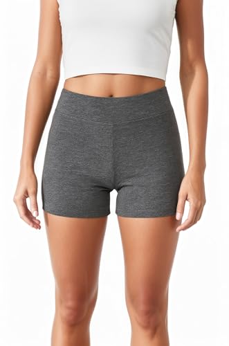 4How Sport Shorts Tights Damen Kurz Radlerhose Tanzshorts Balett Yoga Shorts Laufshorts Stretch Fitness Yoga Pants Sportwear Grau M von 4How
