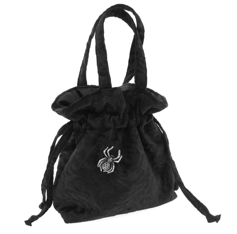 Samt Spinne Goth Tasche Handgemachte Kordelzug Clutch von 4HandmadeFashionable