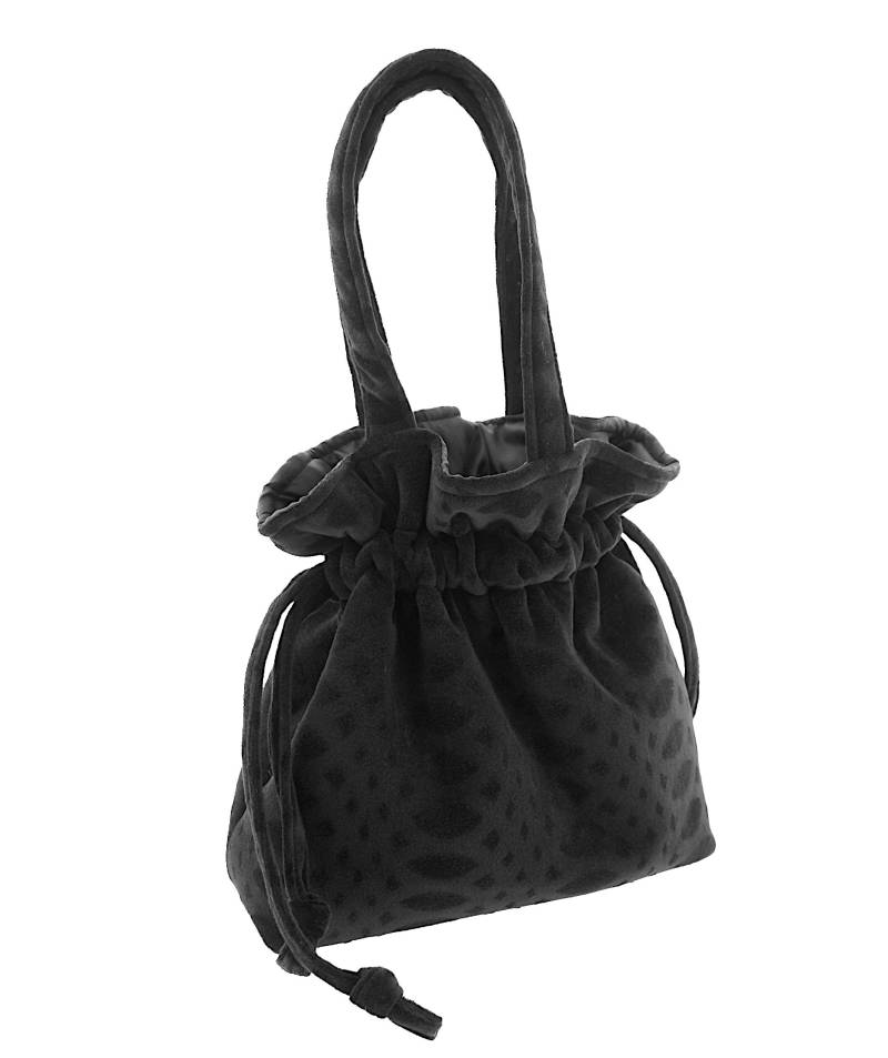 Schwarzer Samt Kordelzug Eimer Tasche Handgefertigte Goth Abend Handtasche Kostüm von 4HandmadeFashionable