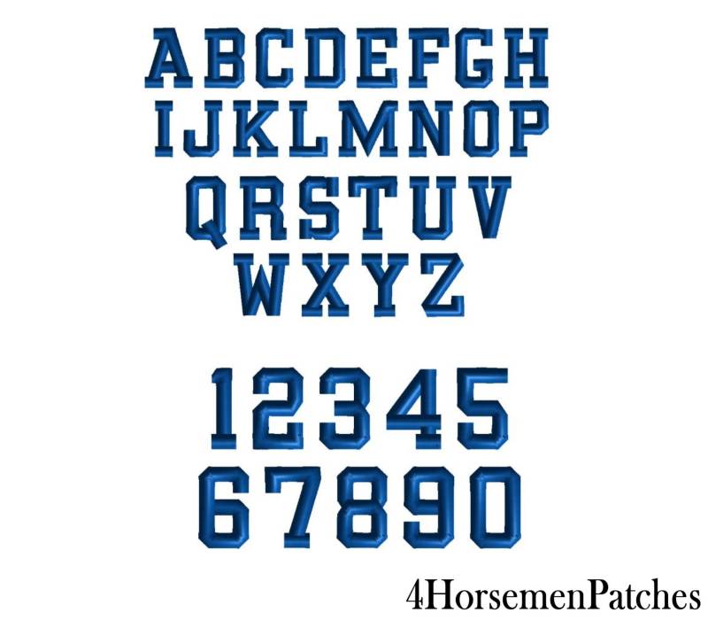 5 cm Varsity Buchstabe Aufnäher Individuell Gesticktes Aufbügler Sport Alphabet von 4HorsemenPatches